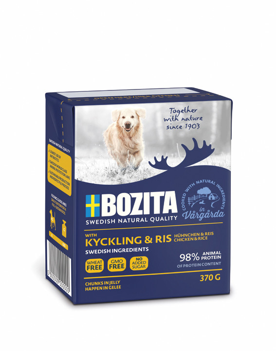 Kyckling/Ris bitar  i Gelé för hund – 6 st x 370 g