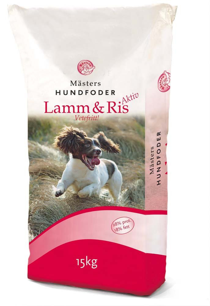 Mästers Lamm & Ris Aktiv Hundfoder – 15 kg