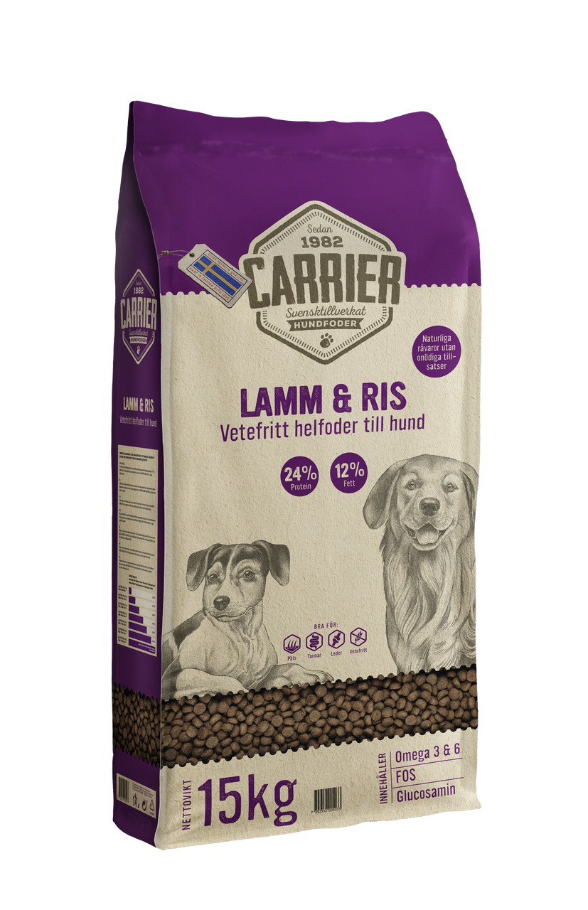 Carrier Lamm & Ris Hundfoder – 15 kg