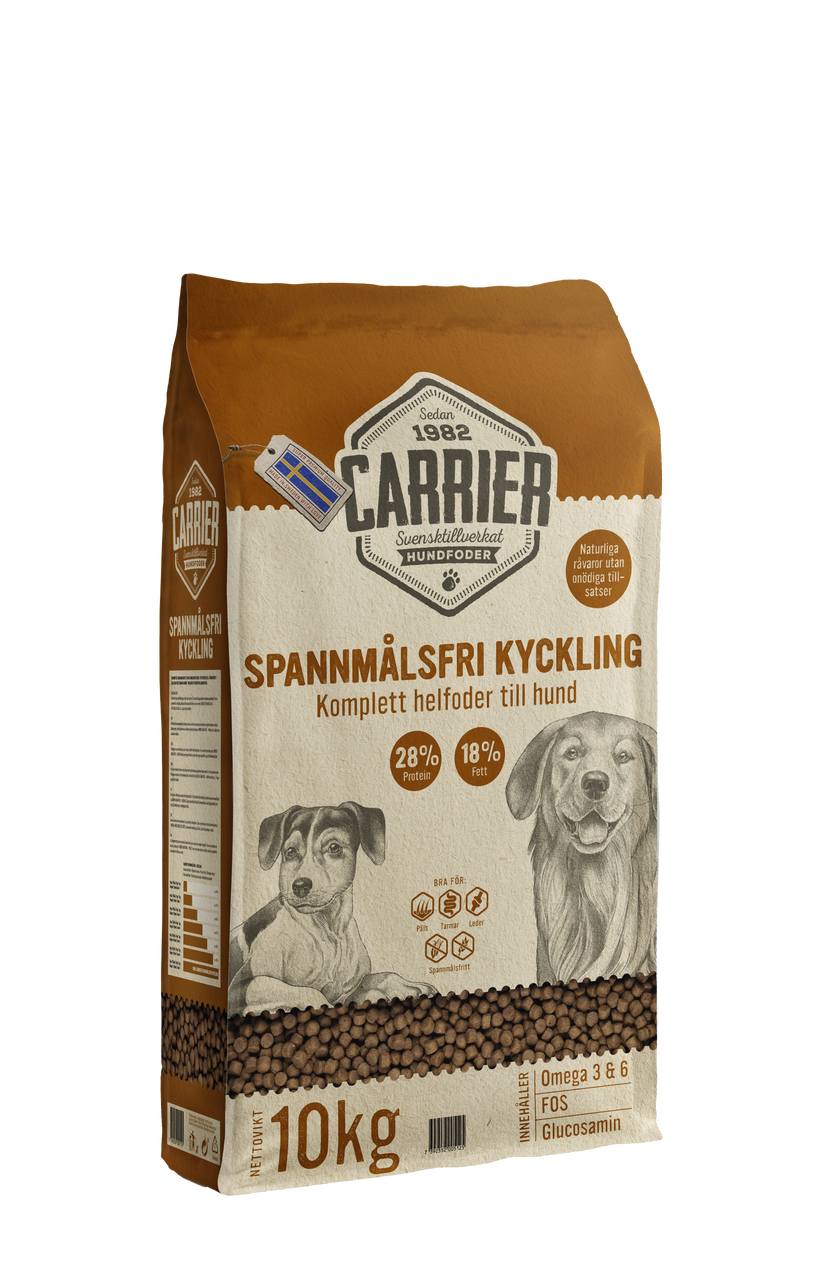 Carrier Spannmålsfri Kyckling Hundmat – 10 kg