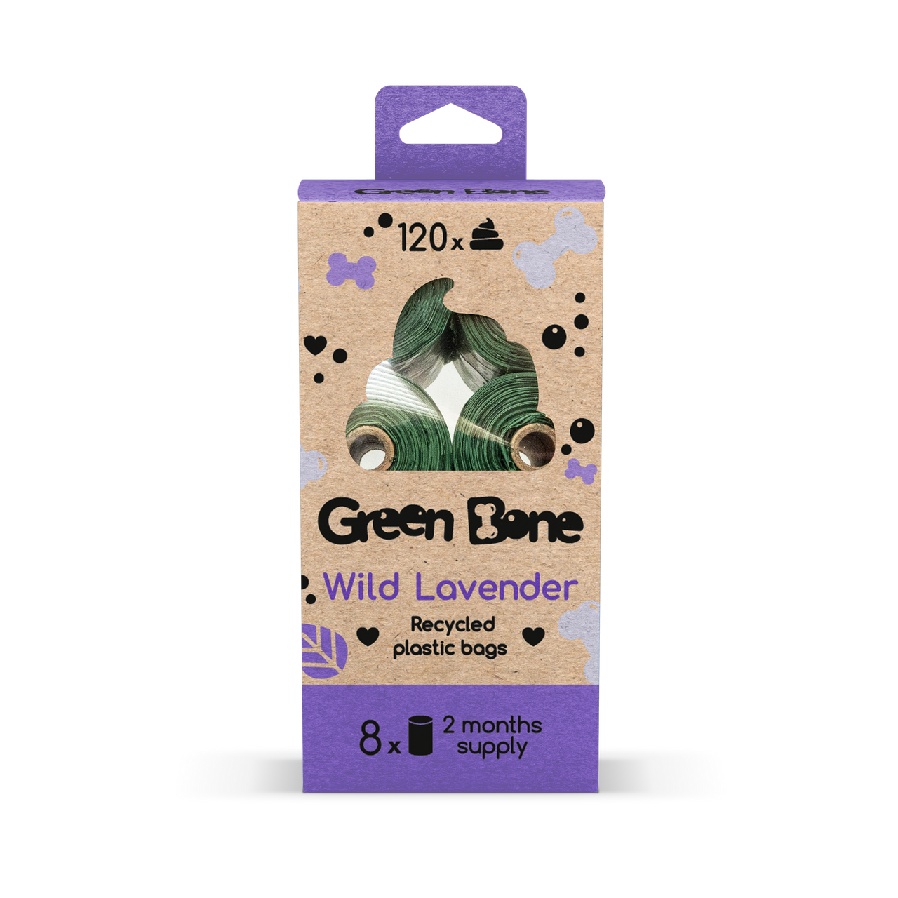 Scented Bajspåse Refill - Lavender / 8 rullar, 120 påsar