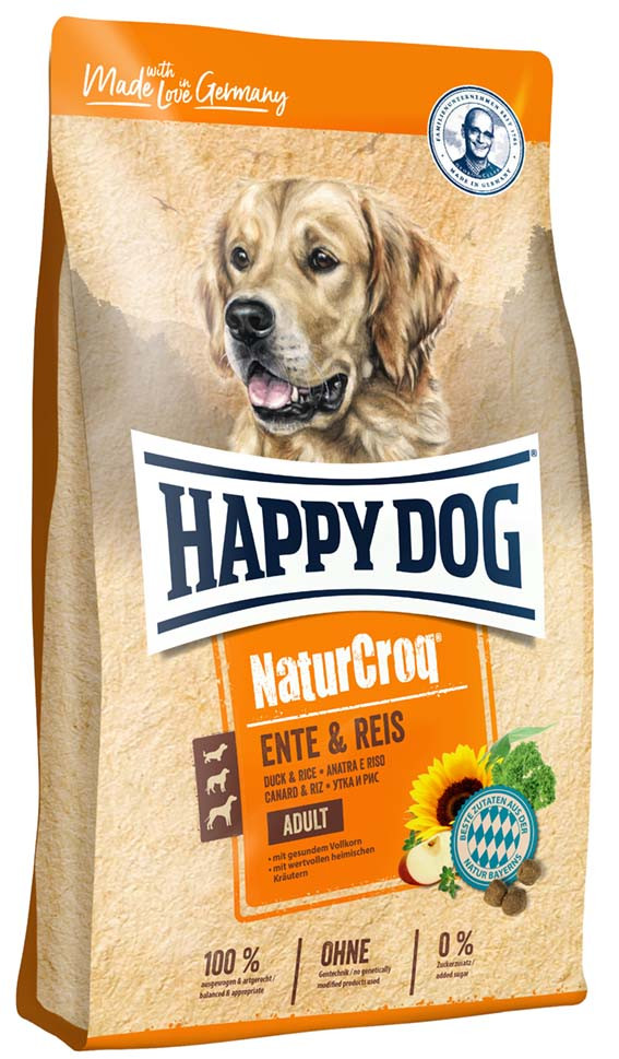 HappyDog NaturCroq Anka & Ris Hundfoder – 12 kg