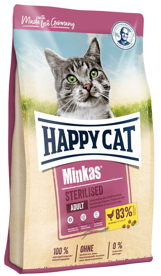 HappyCat Minkas Sterilised Fågel – 10 kg