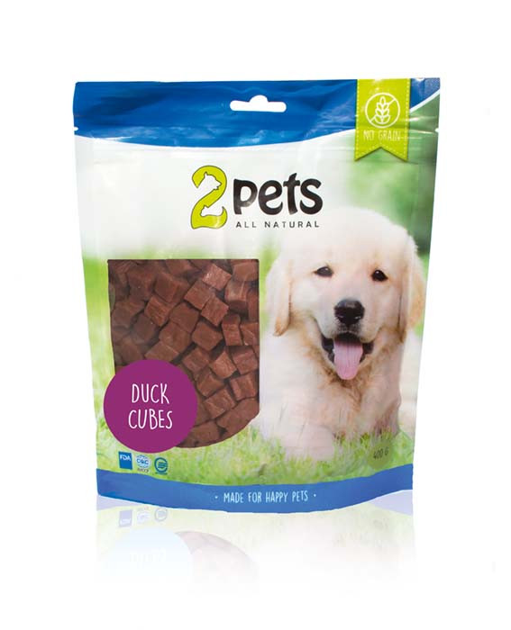 2pets Duck Cubes hundgodis – 100 g