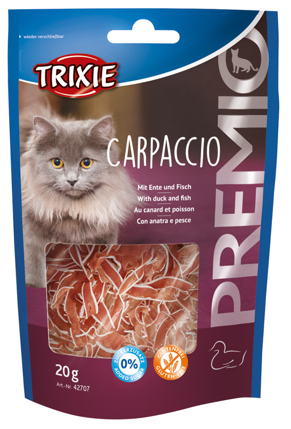Premio Carpaccio med Anka och Fisk - 25 g | Djurtyp - Katt - Kattgodis och kattgräs - Kattgodis | DogStyle