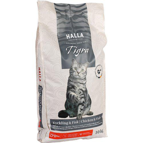 Halla Pet Food Kattfoder Tigra Kyckling & Fisk – 10 kg