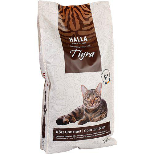 Halla Kattfoder Tigra Kött Gourmet – 10 kg