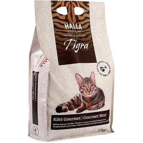 Halla Pet Food Kattfoder Tigra Kött Gourmet – 3 kg