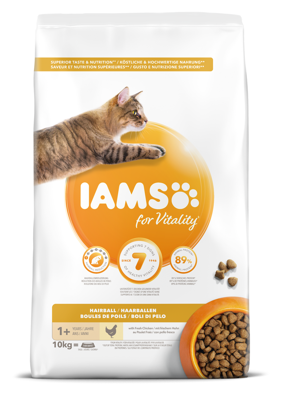 Iams Cat Adult Hairball – 10 kg