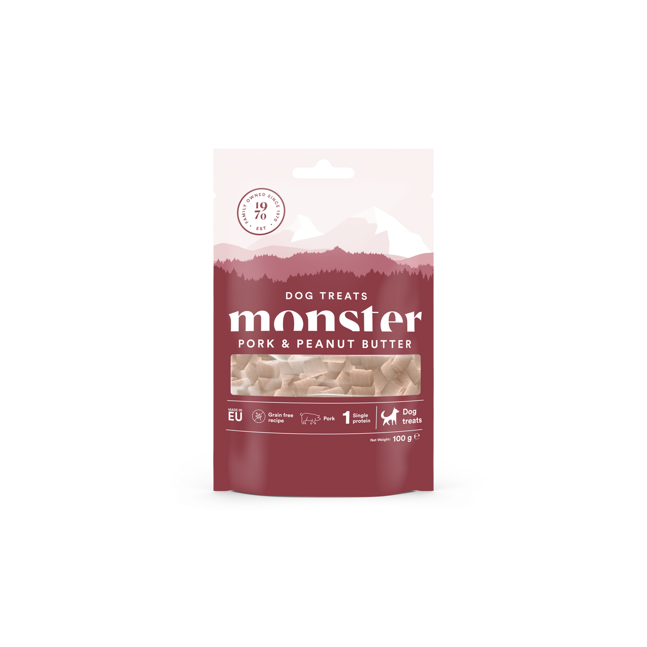 Dog Treats All Breed Pork & Peanut Butter - 100 g - spannmålsfritt