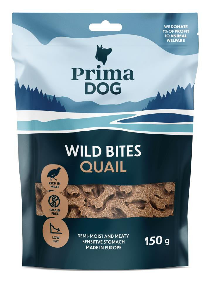 PrimaDog Wild Bites Vaktel & Havtorn – 150 g