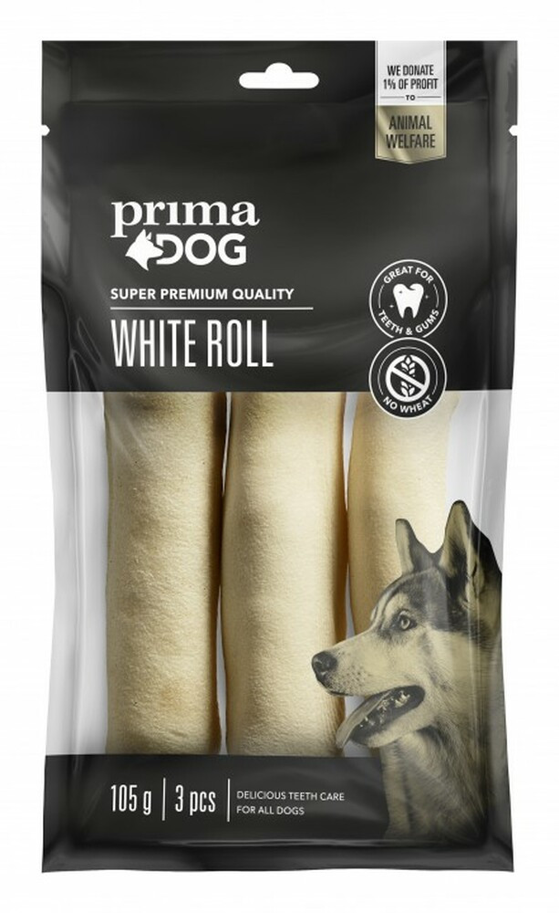 PrimaDog Vit Tuggrulle – 3 pack