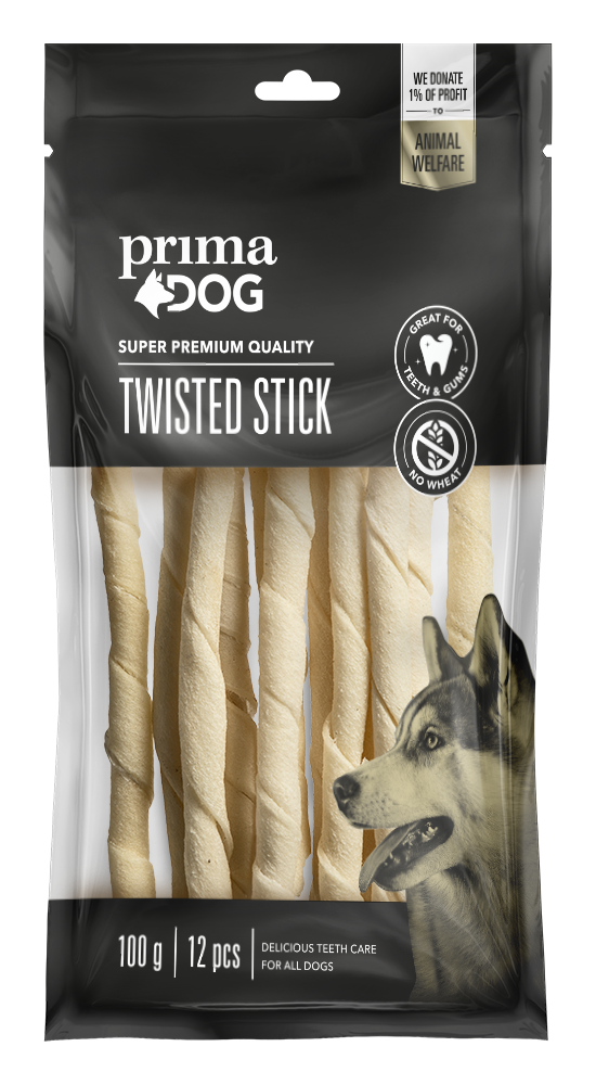 PrimaDog Vit Vriden Tuggpinne – 12 pack