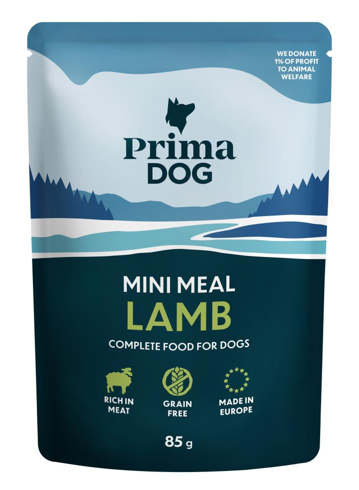 PrimaDog Mini Meal med Lamm för hund – 24 x 85 g
