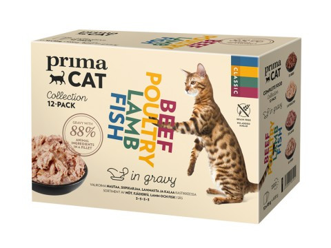 PrimaCat Våtfoder Multipack i Sås – 12 x 85 g