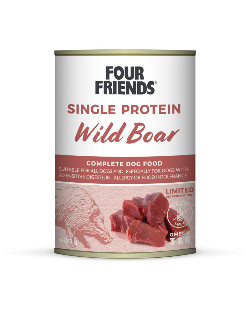 Single Protein Wild Boar Våtfoder för hund – 6 st x 400 g