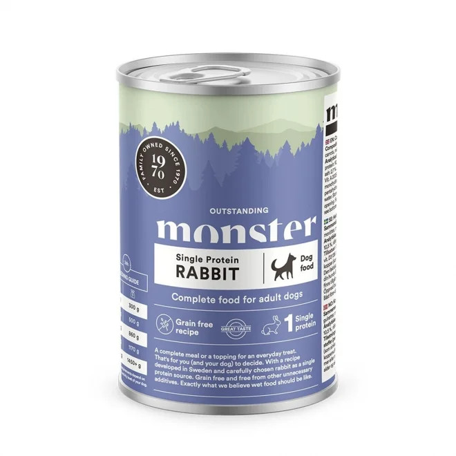 Monster Dog Single Protein Rabbit – 6 x 400 g