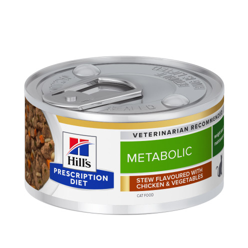 Prescription Diet Metabolic Weight Management Stew Våtfoder till Katt med Kyckling & Grönsaker - 24 st x 82 g | Djurtyp - Katt - Kattmat - Veterinärfoder | DogStyle