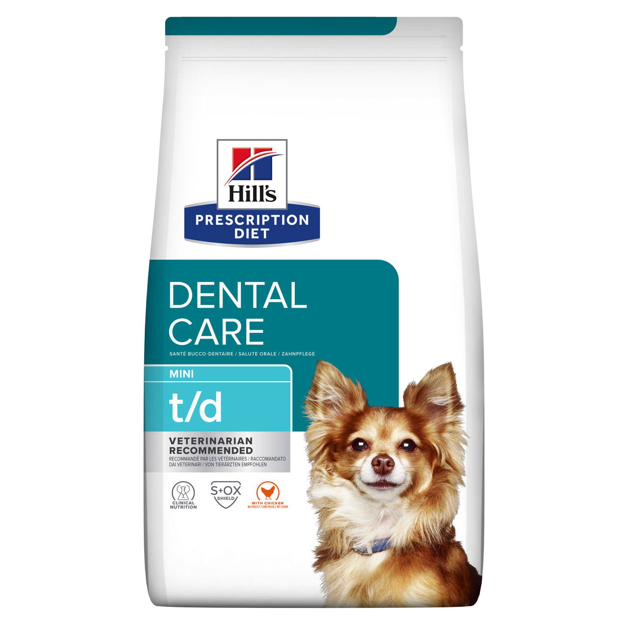 Prescription Diet t/d Dental Care Mini Hundfoder med Kyckling för Små Raser – 3 kg