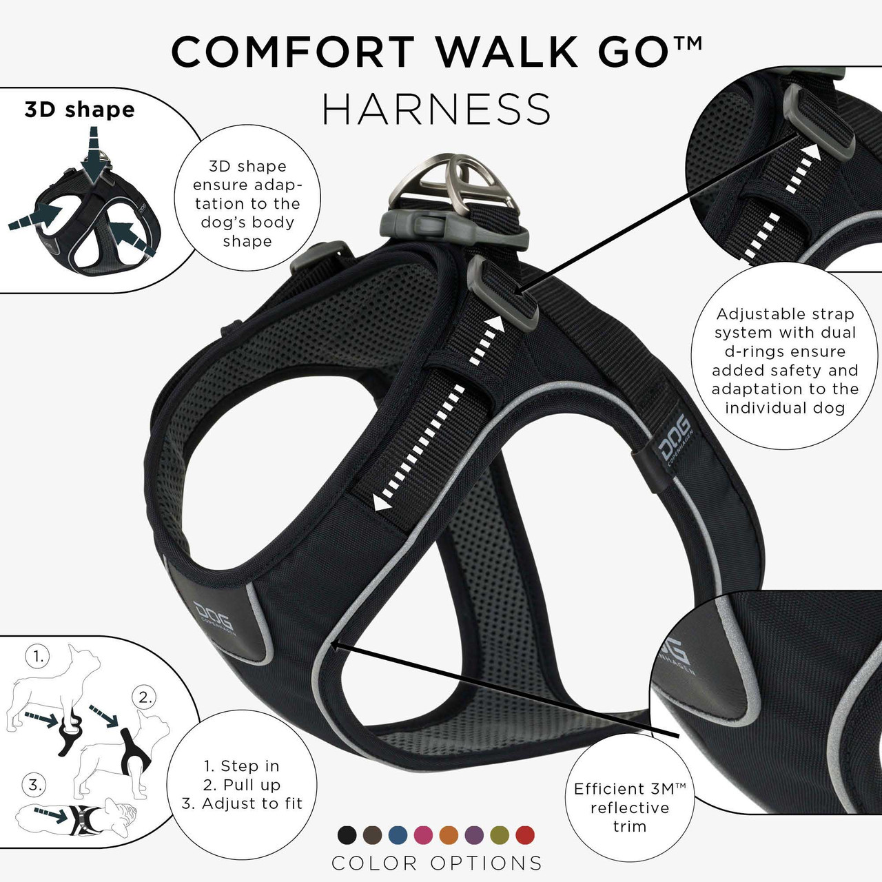 Comfort Walk Go Harness – S / Black