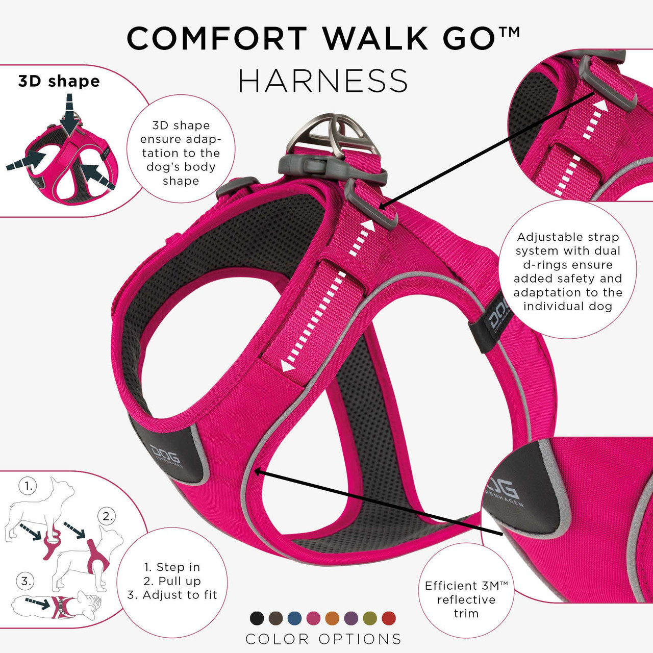 Comfort Walk Go Harness – XS / Wild Rose