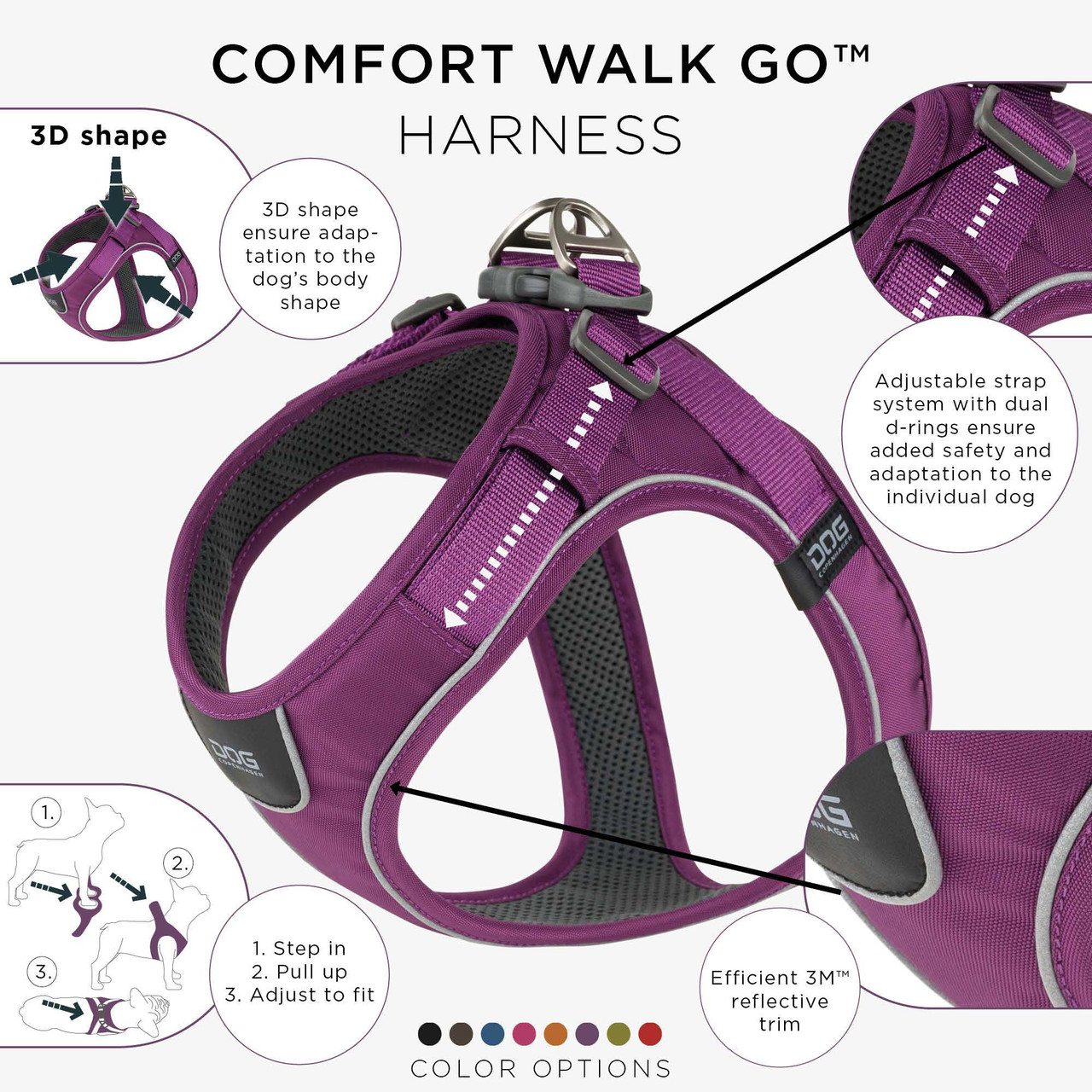 Comfort Walk Go Harness – XXS / Purple Passion