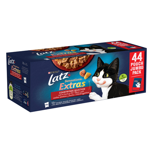 Sensations Extra Countryside Selection V&aring;tfoder till Katt med Ost & Bacon - 44 x 85 g
