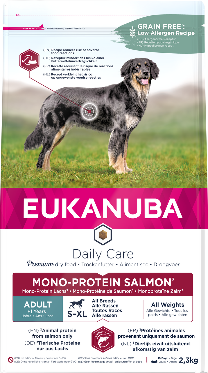Daily Care Mono-Protein Salmon hundfoder - 12 kg | Djurtyp - Hund - Hundmat - Torrfoder | DogStyle