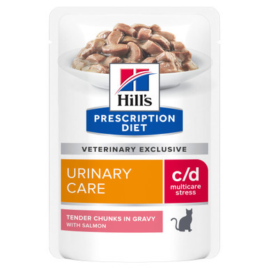 Prescription Diet Feline c/d Multicare Urinary Stress Våtfoder Lax - 12 x 85 g | Djurtyp - Katt - Kattmat - Veterinärfoder | DogStyle