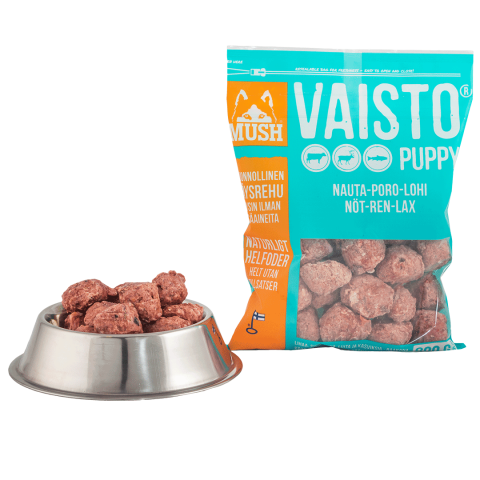 Vaisto®  Köttbullar Puppy Nöt-Ren-Lax - 4x800g