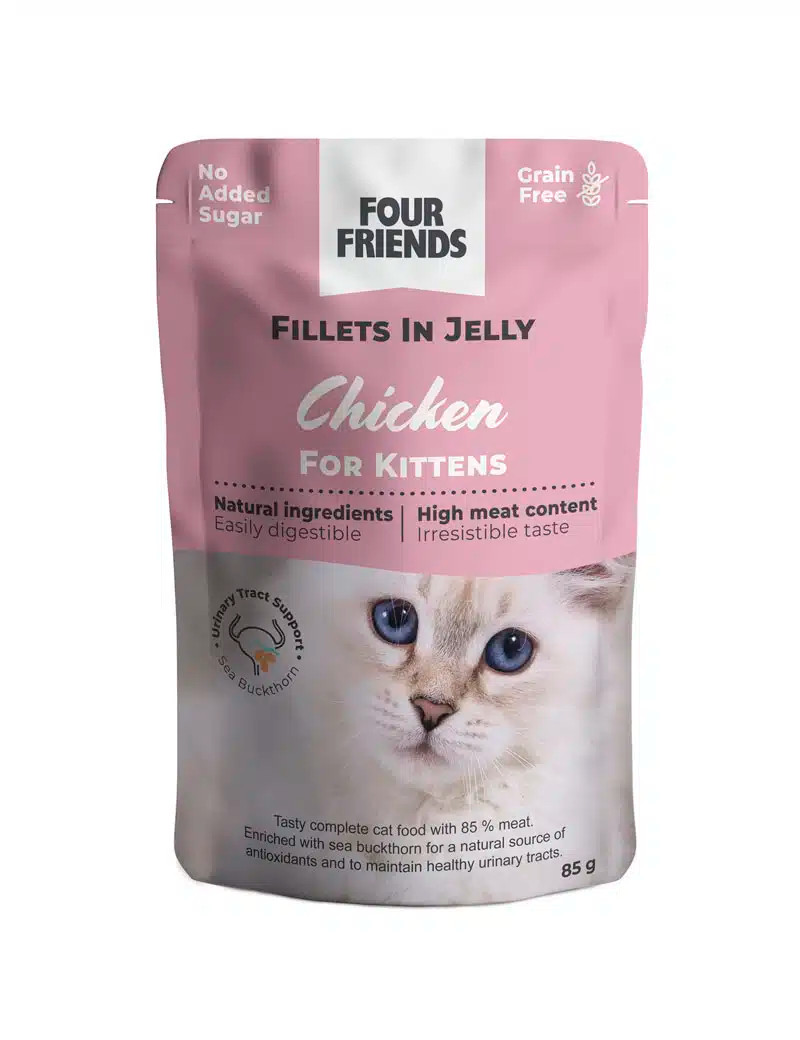 Kitten Chicken in Jelly Pouch Kattfoder – 24 st x 85 g