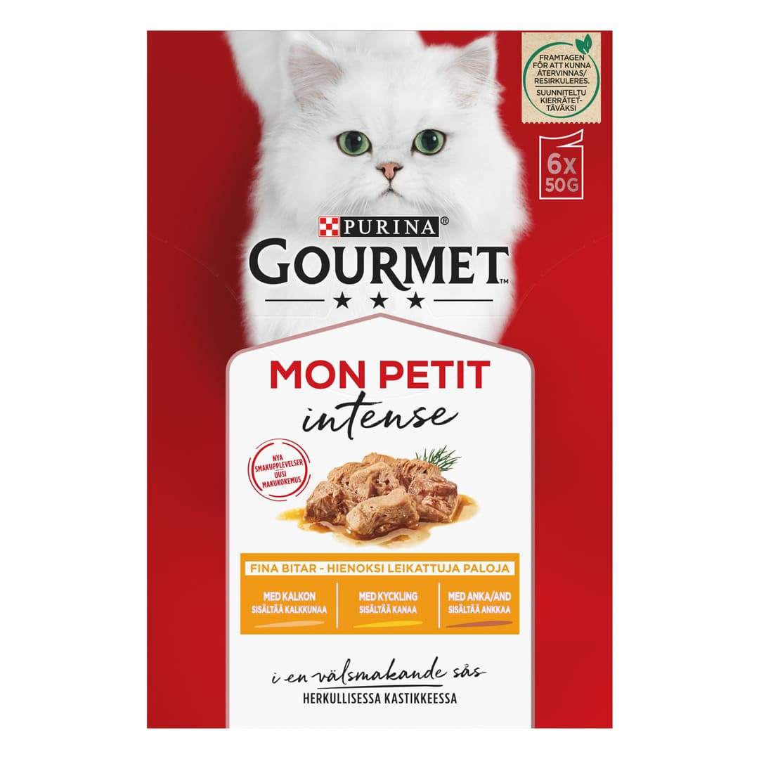 Mon Petit Meaty Variety med Anka Kyckling & Kalkon – 6 st x 50 g