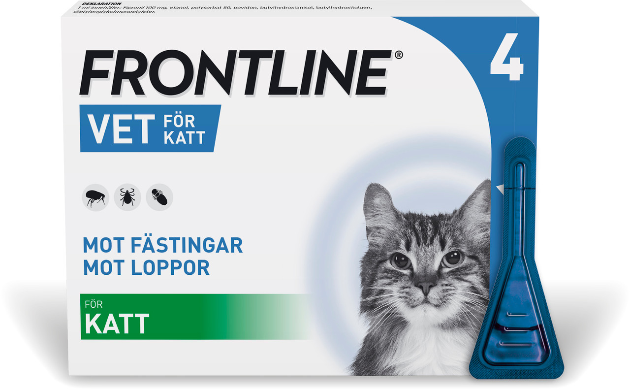 Frontline Vet – Spot-on Lösning för Katt 100 mg/ml 4 x 0,5 ml – Pipetter 4 x 0,5 ml