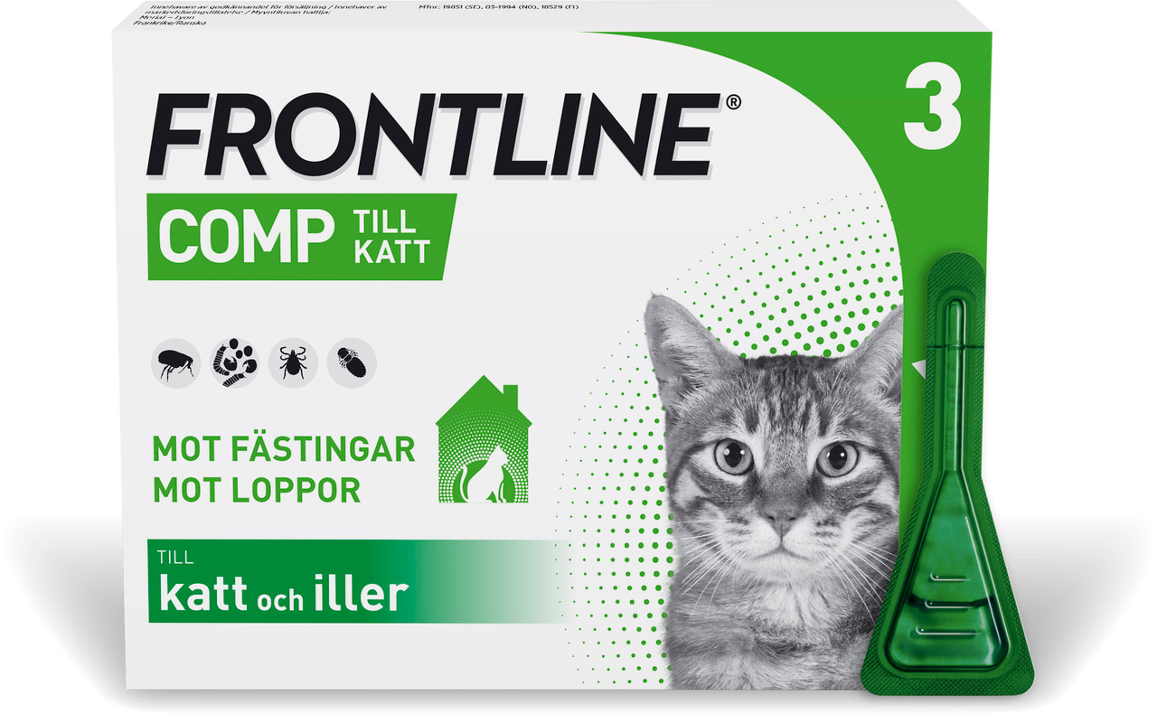 Frontline Comp – Spot on Lösning för Katt 50 mg/60 mg 3 x 0,5 ml – 3 x 0,5