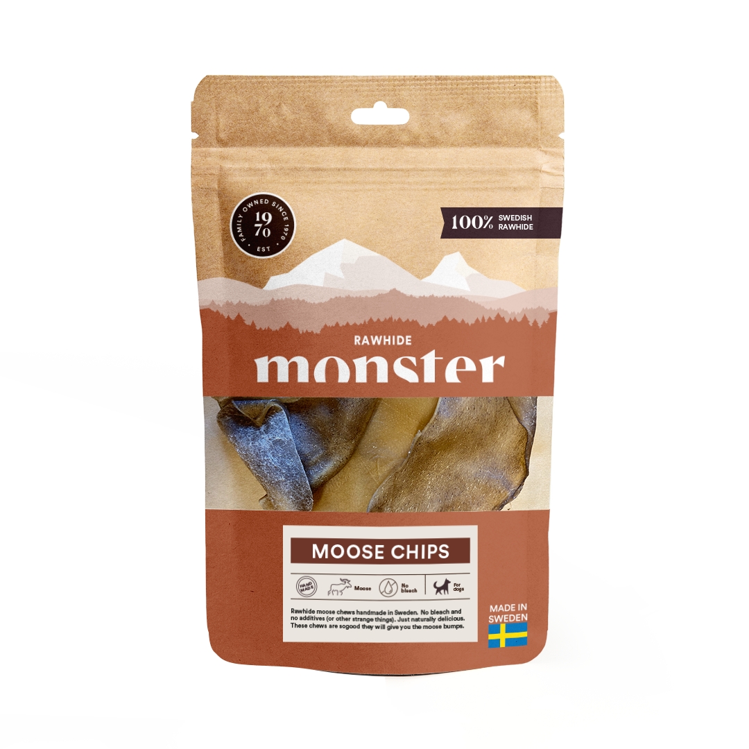 Monster Hundgodis Rawhide Moose Chips – Älgchips