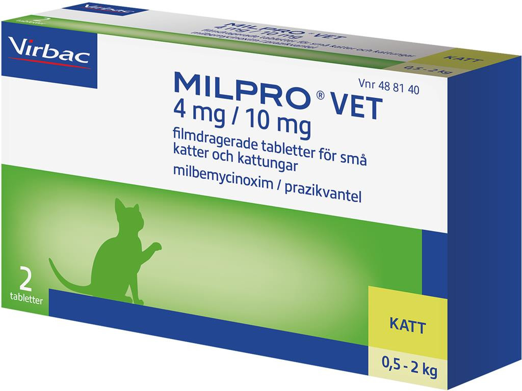 Milpro vet. Filmdragerad tablett 4 mg/10 mg till Kattungar – 2 tabletter