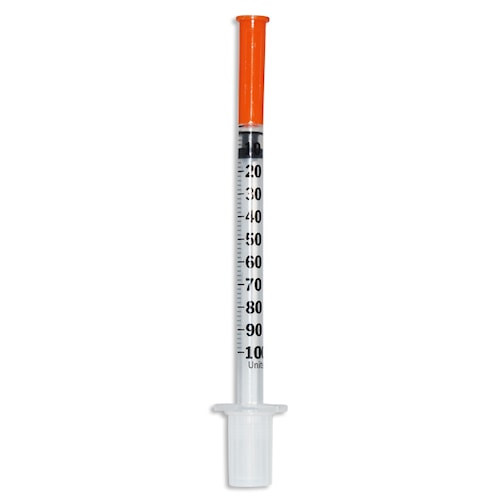 Insulinspruta 100IE 1 ml med kanyl 0,3×12 mm /100 st