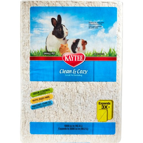 Clean & Cozy Pappersströ till Smådjur - Vit pappersströ 49,2 L | Djurtyp - Kanin - Kaninens hem - Burspån | DogStyle