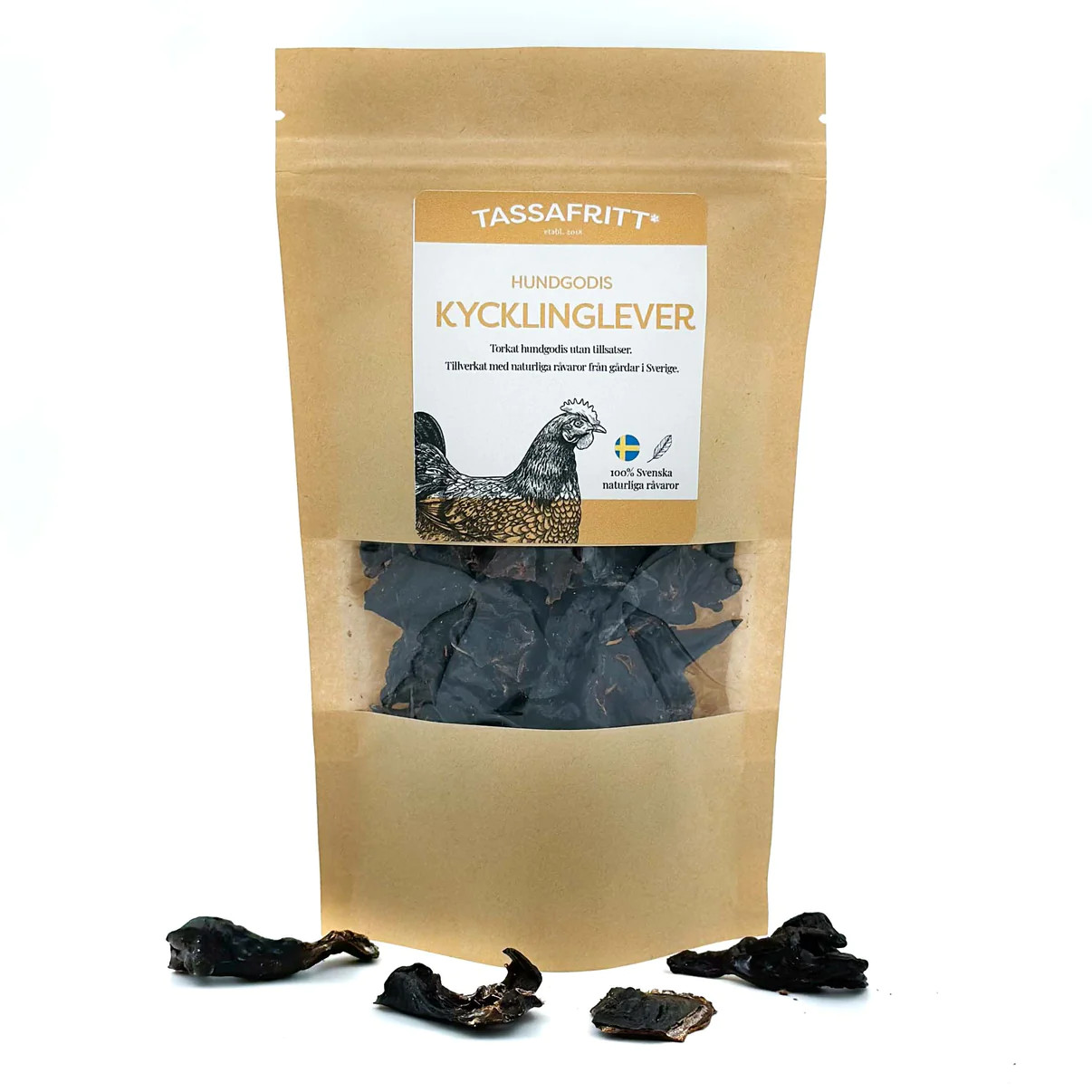 TassaFritt Svenskt Hundgodis Kycklinglever – 70 g