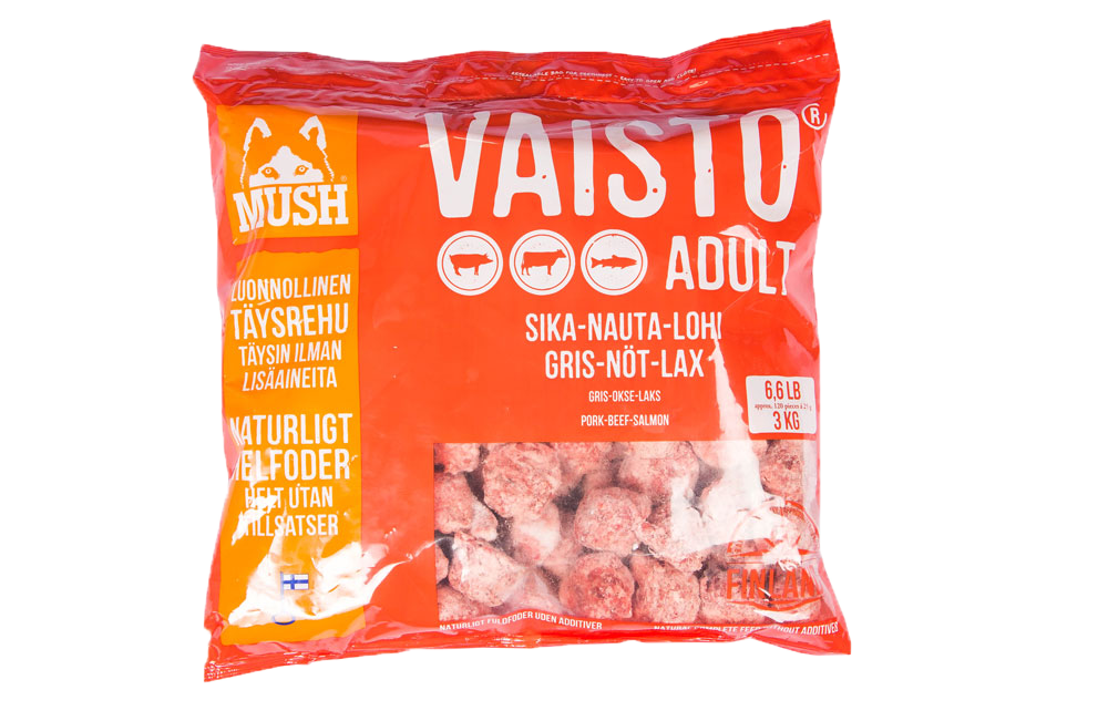 Vaisto® Köttbullar Gris-Nöt-lax Hundfoder - 3 kg