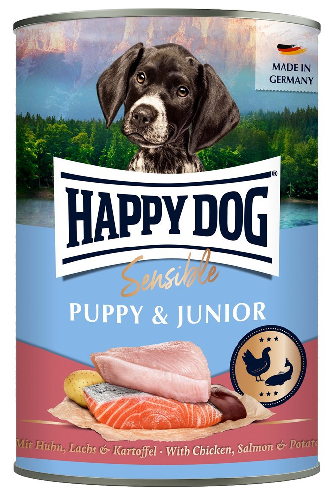 Sensible Puppy & Junior Kyckling Lax och Potatis Våtfoder – 400 g