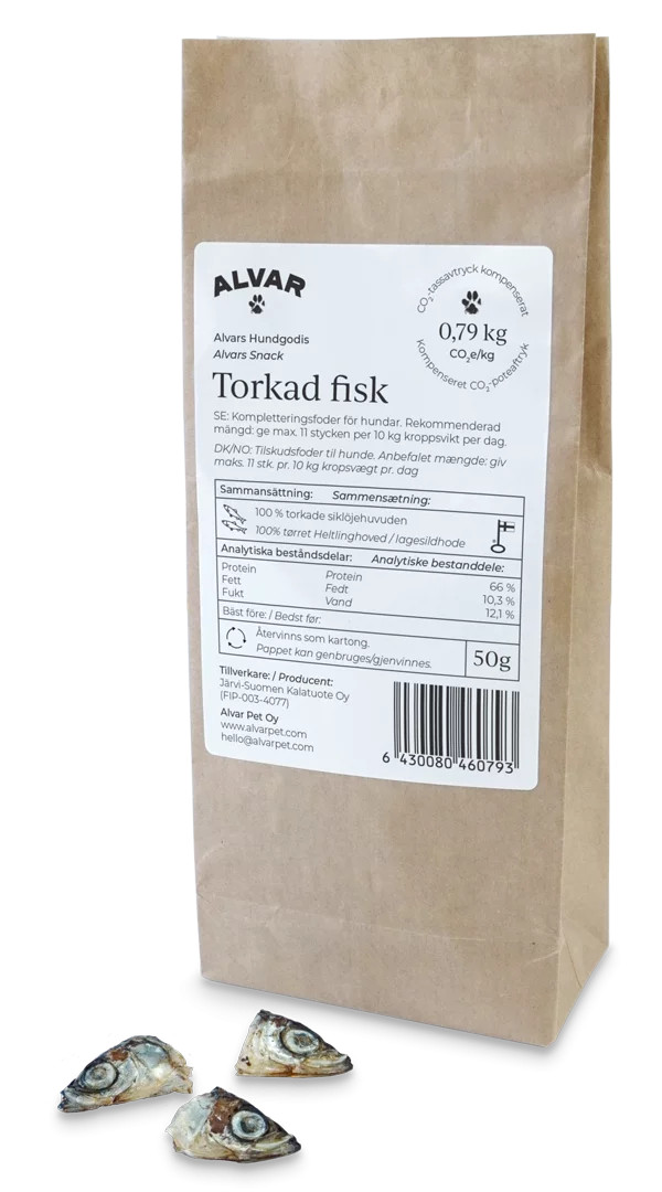 Alvar pet foods Torkad Fisk Treat Hundgodis – 50 g