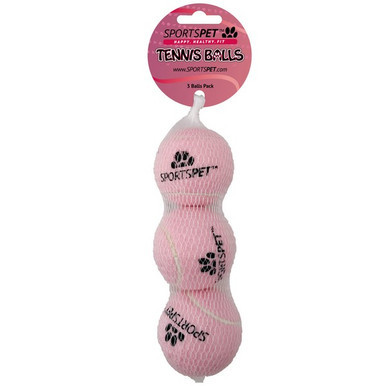 Tennis Ball rosa  (3 pack) för hund – Rosa