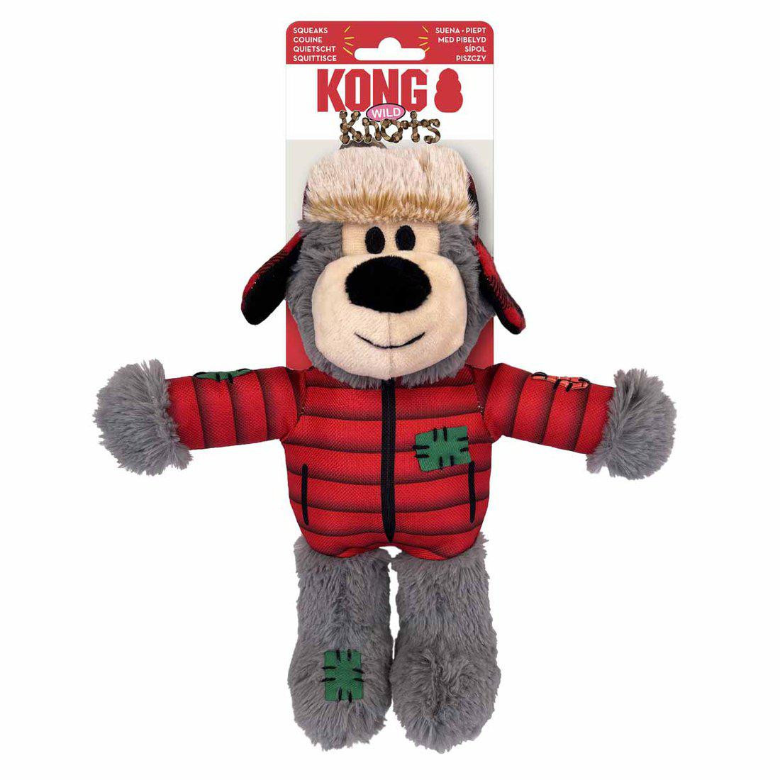 KONG Holiday Wild Knots Bear Mix Hundleksak – Julbjörn