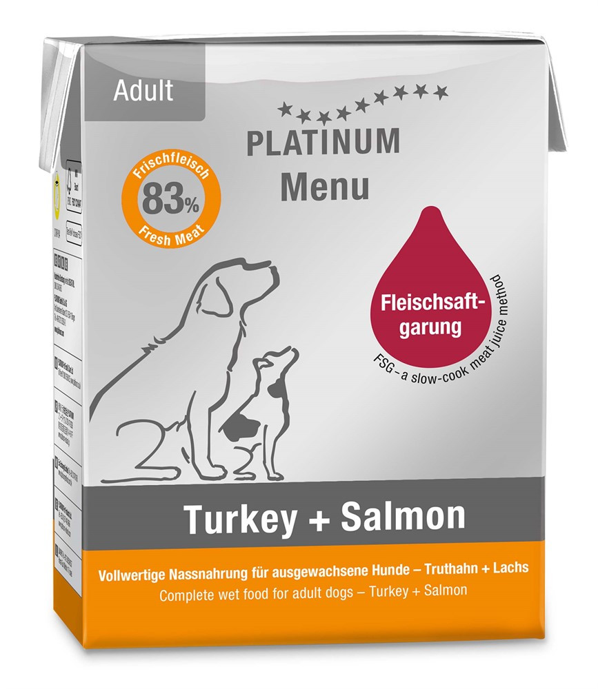 Adult Menu Turkey & Salmon Våtfoder till Hund – 12 x 375 g