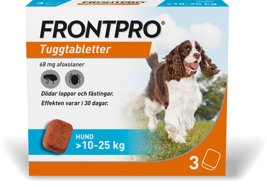 Frontpro Tuggtablett till Hund >10 – 25 kg 68 mg – Blister 3 tabletter