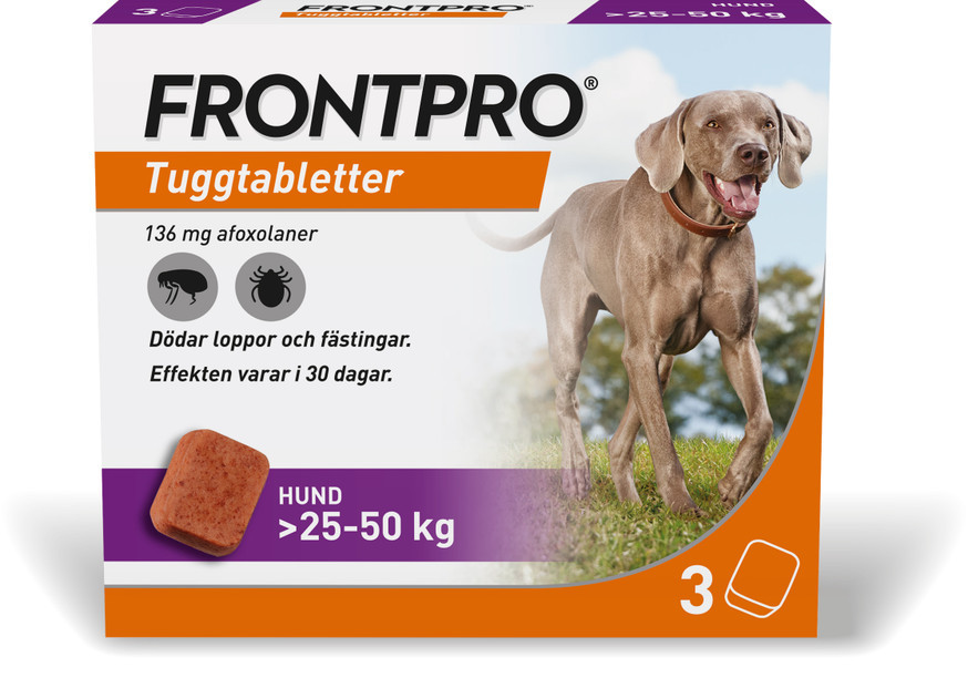 Frontpro Tuggtablett till Hund >25 – 50 kg 136 mg – Blister 3 tabletter