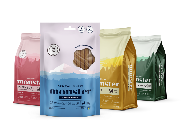 Köp Monster 12 kg Få Dental Chew gratis – Dog Original Adult All Breed Chicken & Turkey