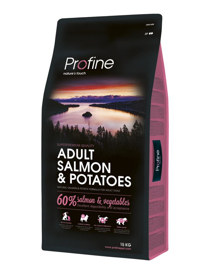 Dog Adult Salmon & Potatoes Torrfoder till Vuxna Hundar  - 15 kg