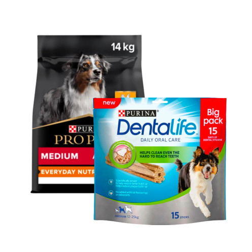 Köp Medium Adult Everyday hundfoder – Få Dentalife på köpet – 14 kg